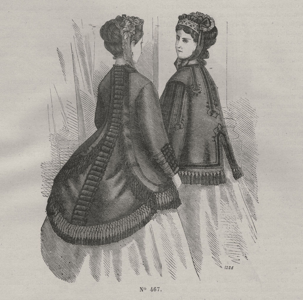 FASHION. Elegant Parisian ladies 1869 old antique vintage print picture