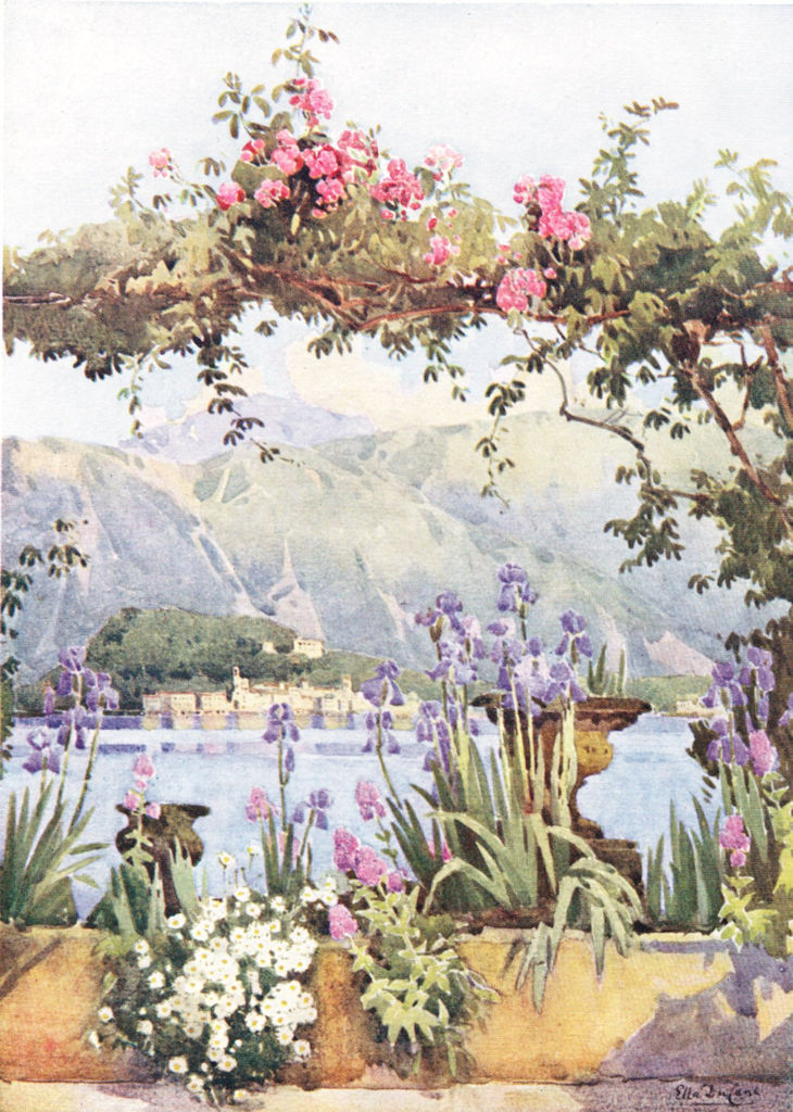 Associate Product ITALY. Lake. Lago di Como. A Garden at Cadenabbia 1905 old antique print