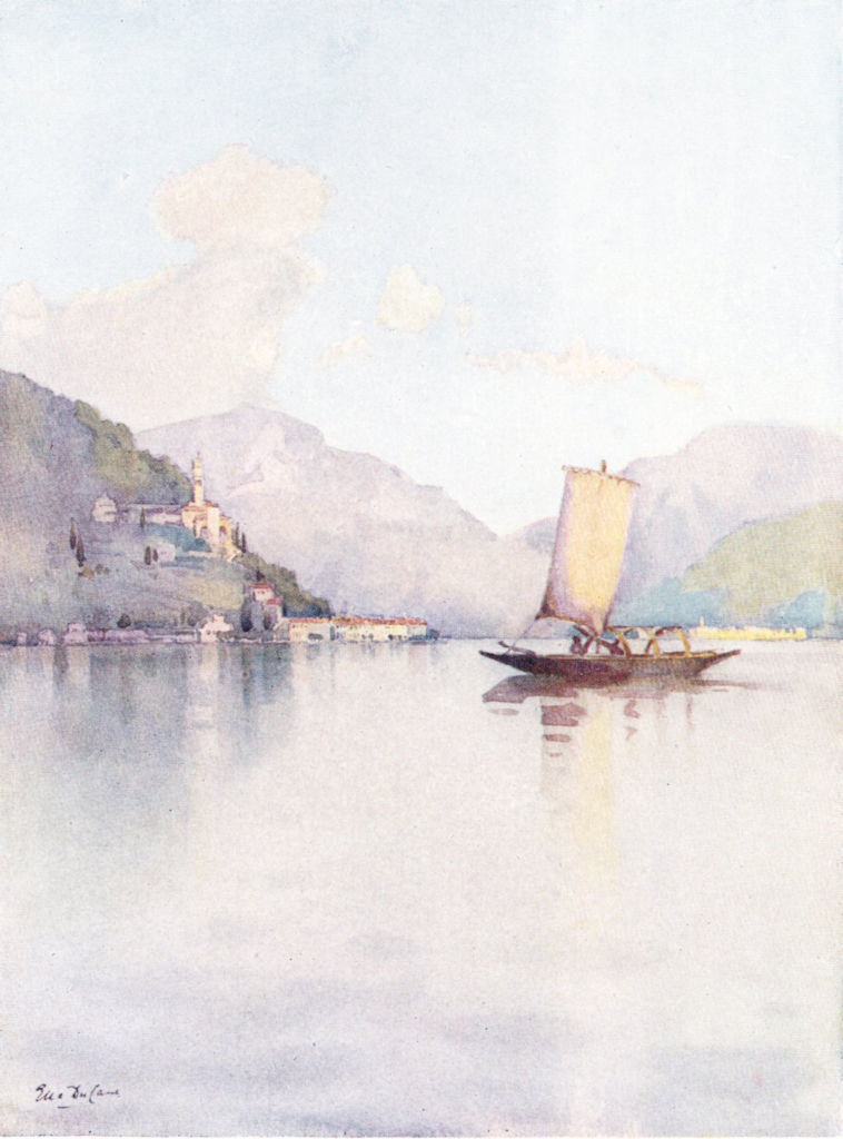 Associate Product ITALY. Lake Lugano. Morcote, Lago di Lugano 1905 old antique print picture