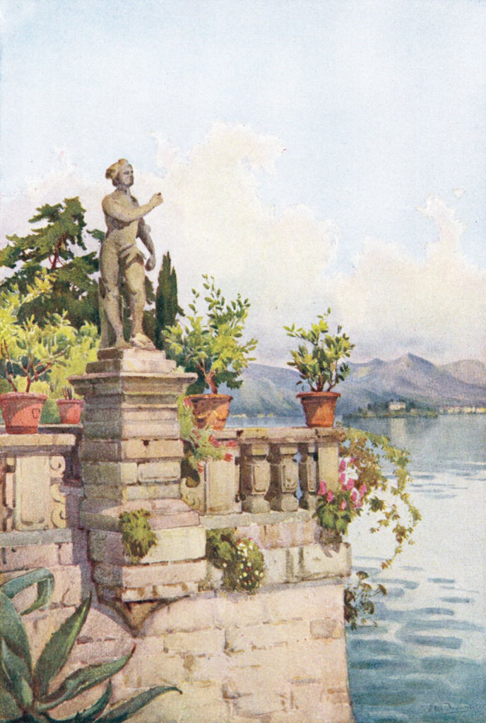 Associate Product ITALY. Lake. Lago di Maggiore. Terrace, Isola Bella 1905 old antique print