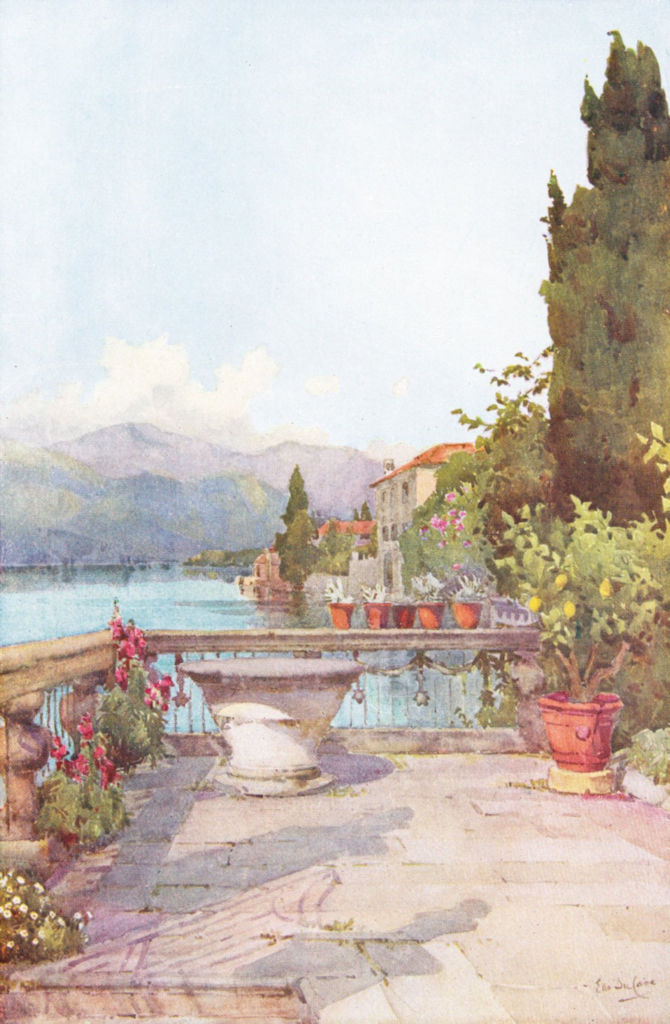 ITALY. Lake Orta. A Garden, Orta, Ella du Cane 1905 old antique print picture