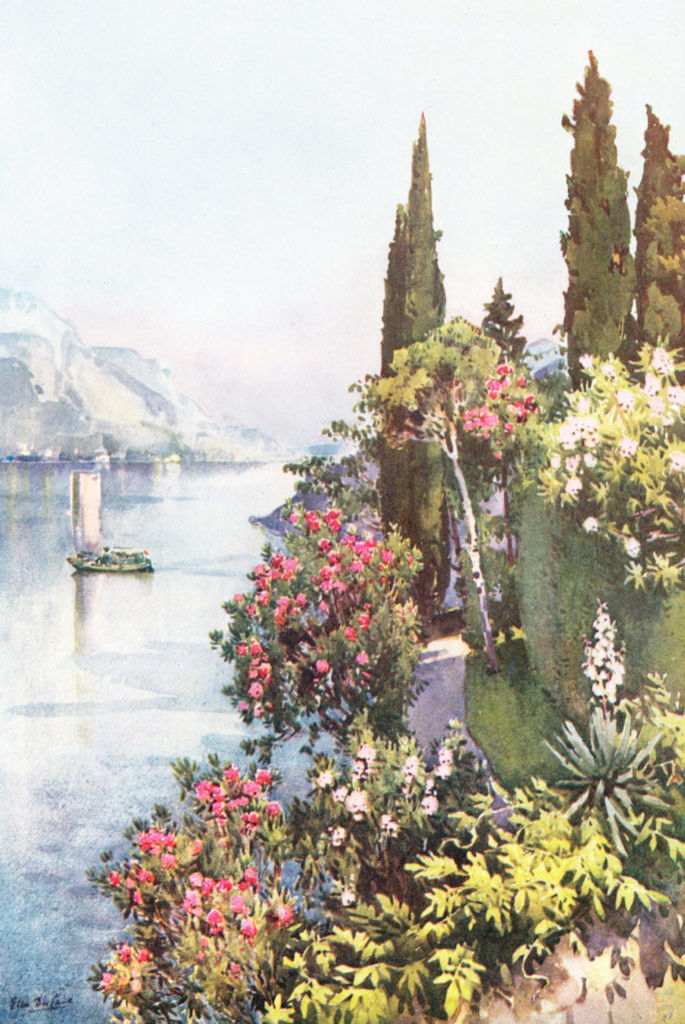 ITALY. Lake Como. Villa Giulia, Lago di Como 1905 old antique print picture