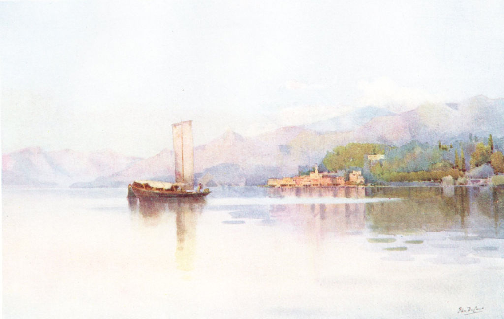 ITALY. Lake Como. Bellagio, Lago di Como 1905 old antique print picture