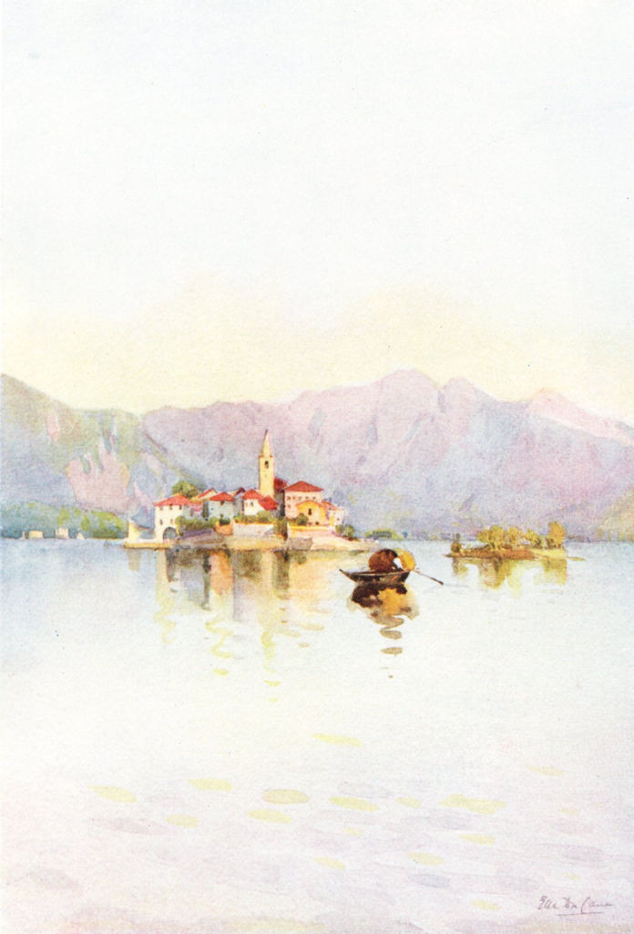ITALY. Lake Maggiore. Isola Pescatori, Sasso di Ferro 1905 old antique print