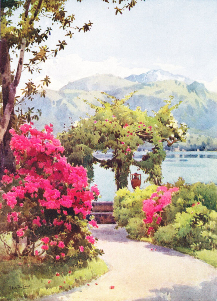 ITALY. Lake Como. Villa Carlotta, Lago di Como 1905 old antique print picture