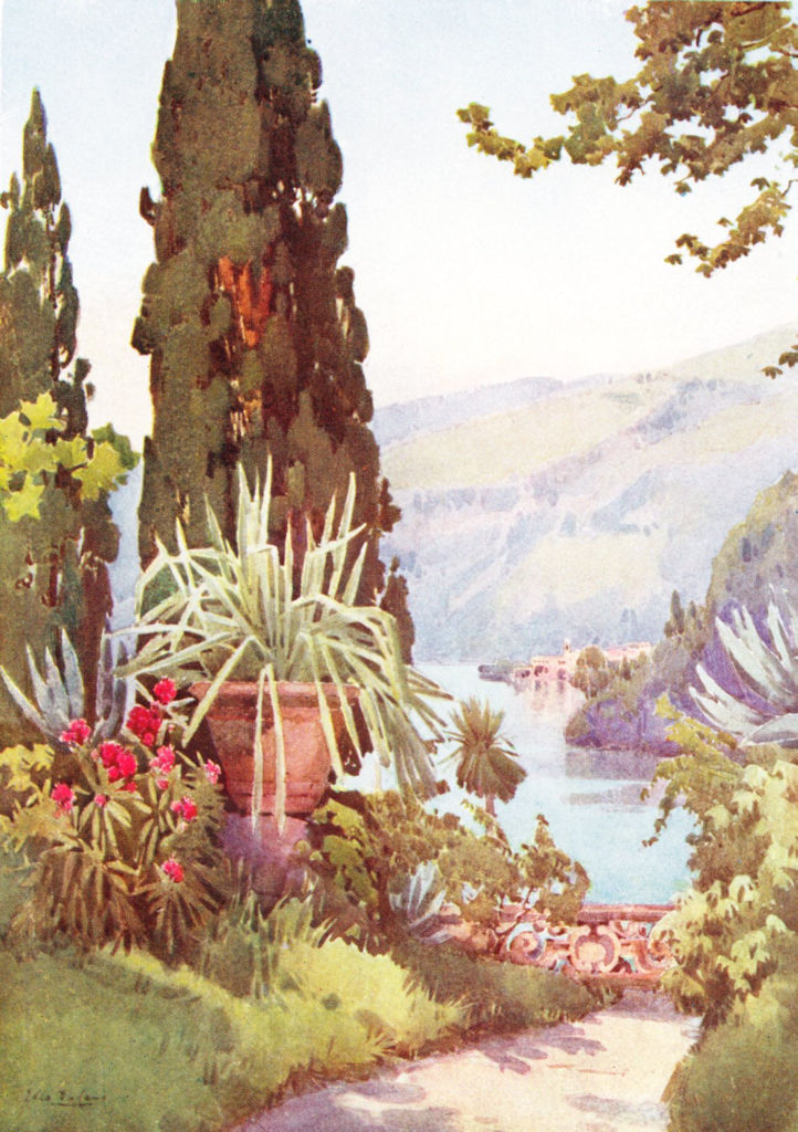 ITALY. Lake. Lago di Como. Garden, Villa Arconati 1905 old antique print