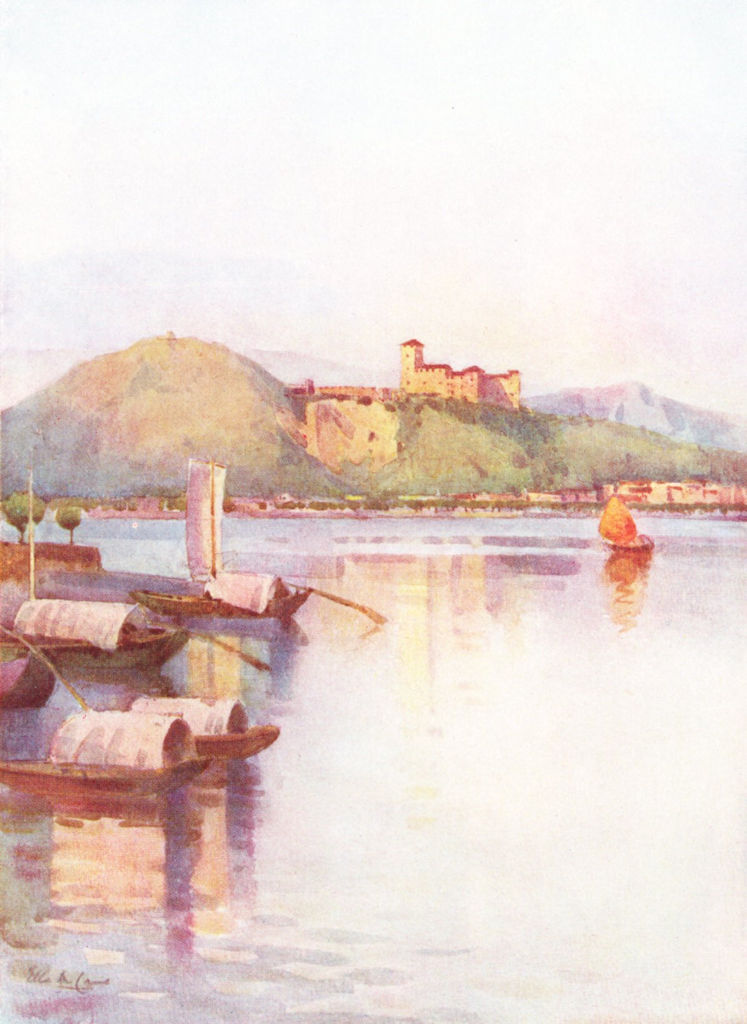 ITALY. Lake Maggiore. Angera, Lago Maggiore 1905 old antique print picture