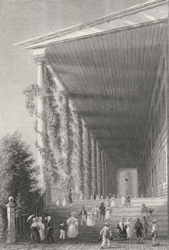 Associate Product The Colonnade of Congress Hall (Saratoga Springs), New York. WH BARTLETT 1840