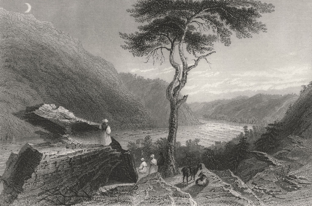 Shenandoah valley from Jefferson's Rock, Harper's Ferry, WV. BARTLETT 1840