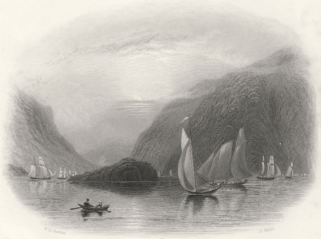 Associate Product Entrance to the Hudson Highlands, near Newburgh, New York. WH BARTLETT 1840