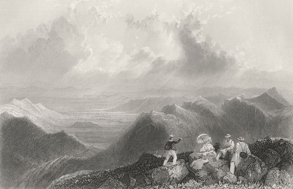 Mount Jefferson (from Mount Washington), New Hampshire. WH BARTLETT 1840 print