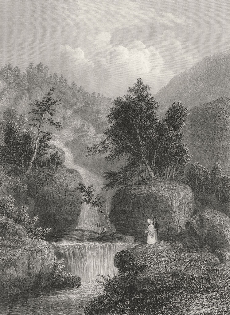 The Silver Cascade. Notch of the White Mountains, New Hampshire. BARTLETT 1840