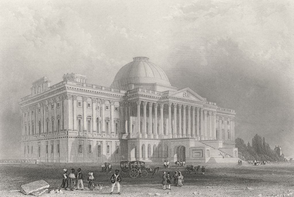 Principal Front of the Capitol, Washington, Washington DC. WH BARTLETT 1840