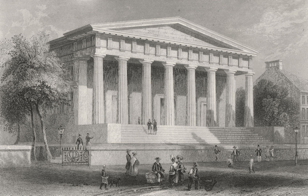 Associate Product The United States Bank, Philadelphia, Pennsylvania. WH BARTLETT 1840 old print