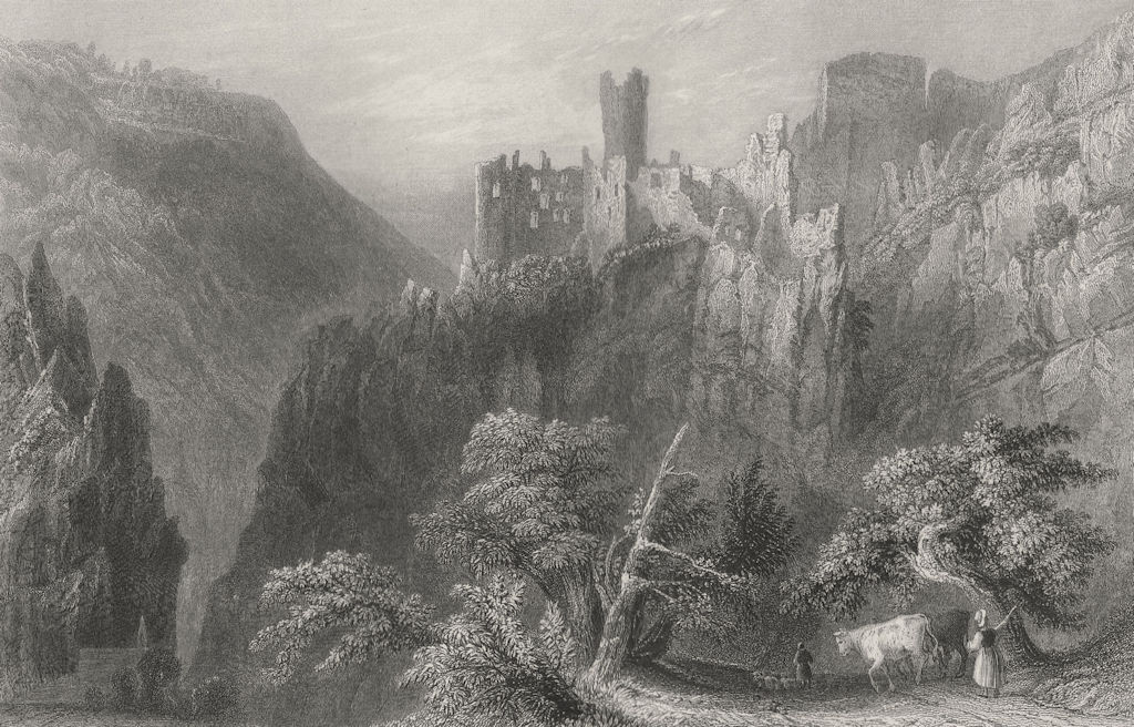 SWITZERLAND. Castle of Falkenstein (Canton Soleure). BARTLETT 1836 old print