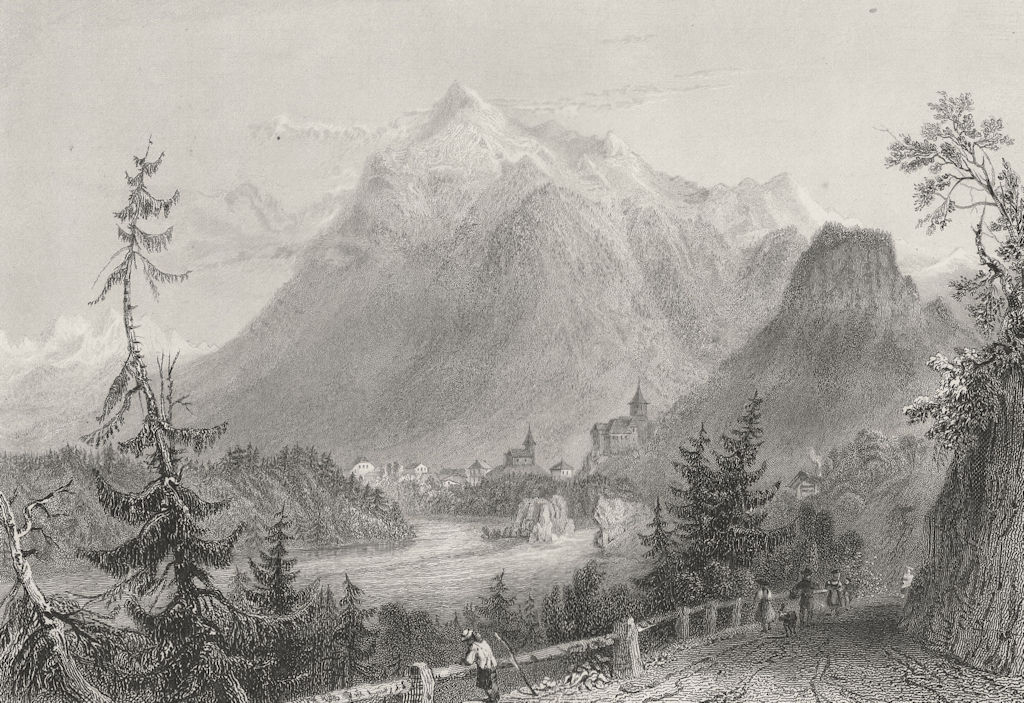 SWITZERLAND. Entrance to Simmenthal (Canton Bern / Berne). BARTLETT 1836 print