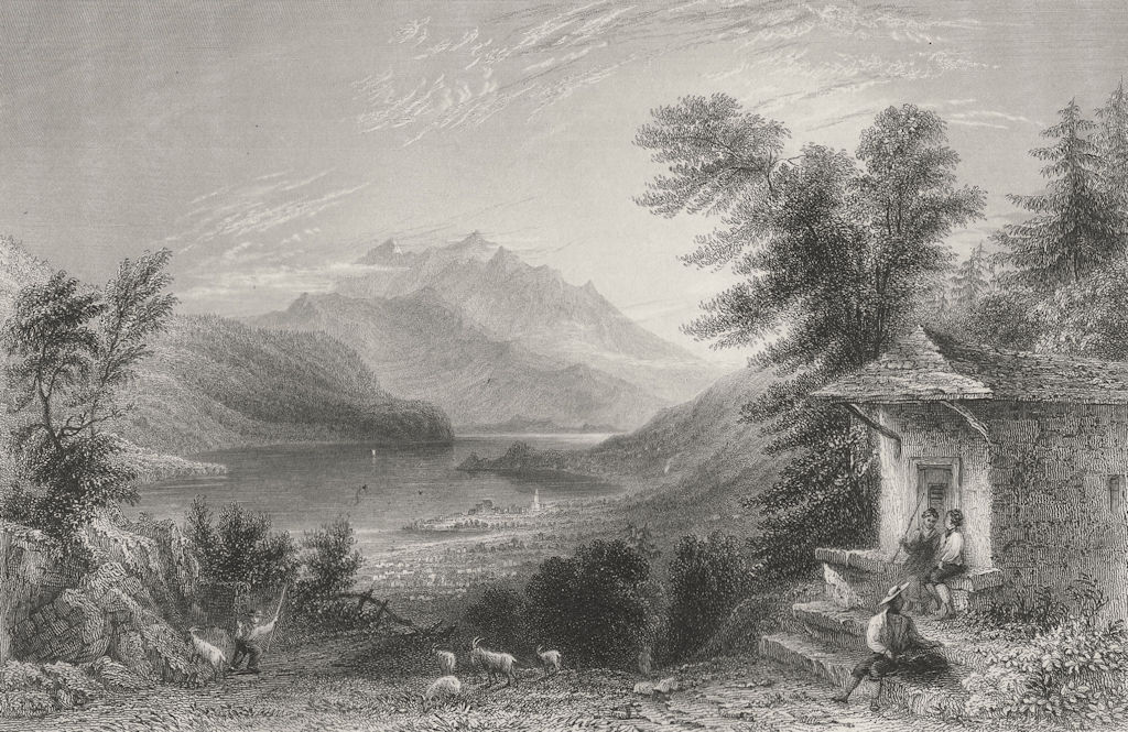 Associate Product SWITZERLAND. Mount Pilate/Pilatus from the Brunig (Unterwalden). BARTLETT 1836