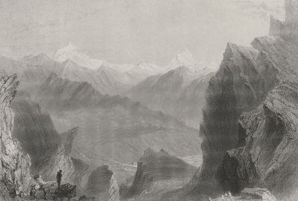 Associate Product SWITZERLAND. Monte Rosa & The Cervin (Cervinia) from Ghemme summit.BARTLETT 1836