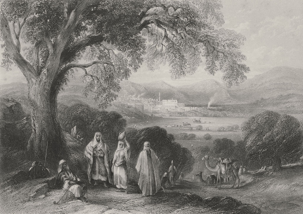ISRAEL. Vale of Nazareth-Bartlett 1847 old antique vintage print picture