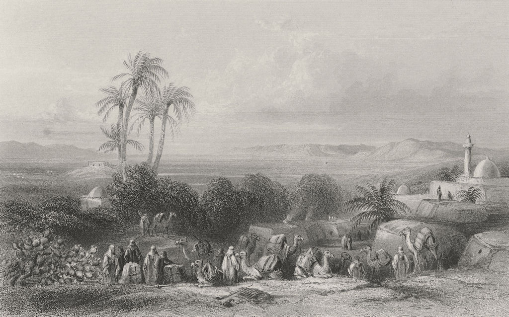 ISRAEL. Plain of Esdraelon, from Jenin-Bartlett 1847 old antique print picture