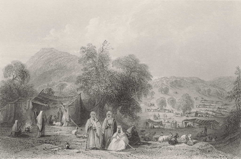 Associate Product ISRAEL. Arab Camp, Mount Tabor-Bartlett 1847 old antique vintage print picture