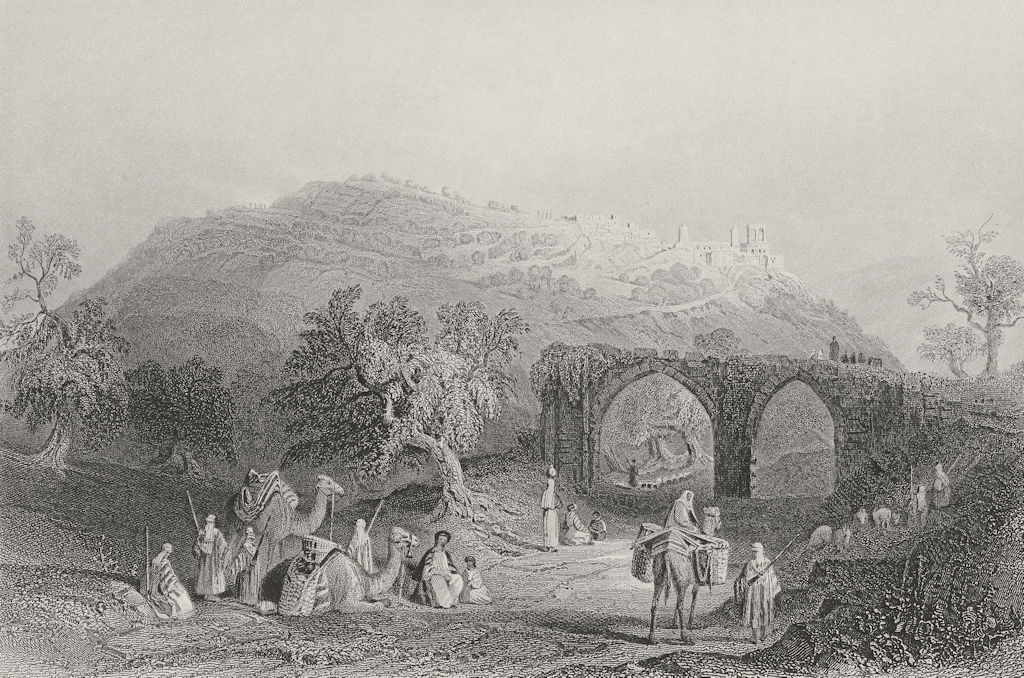Associate Product ISRAEL. The Hill of Samaria-Bartlett 1847 old antique vintage print picture