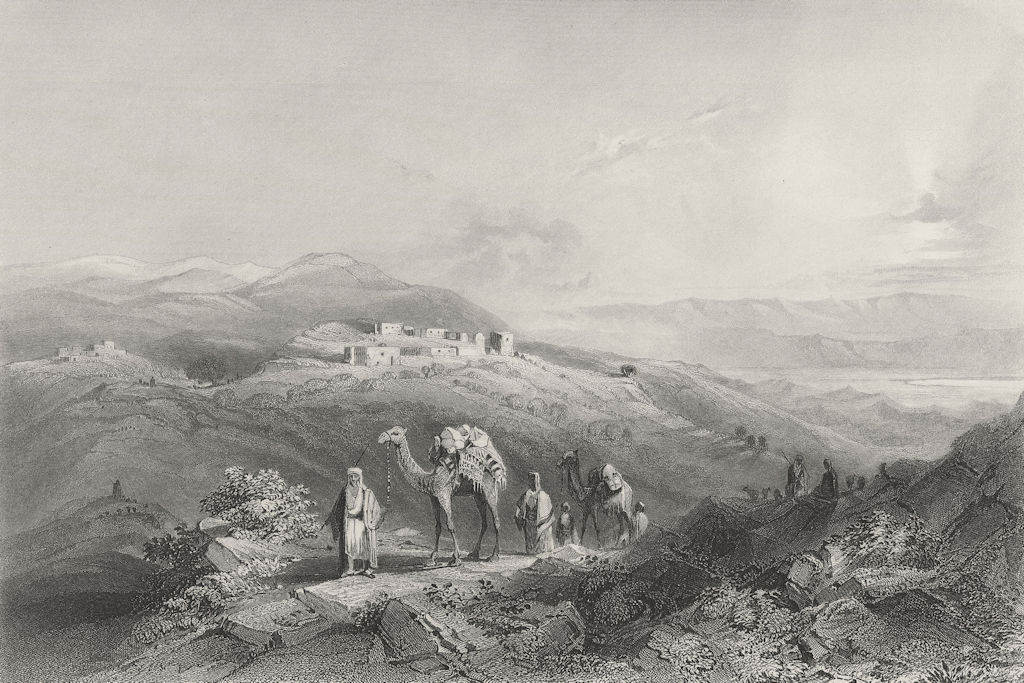 ISRAEL. Anata(Anathoth)hill country, Judea-Bartlett 1847 old antique print