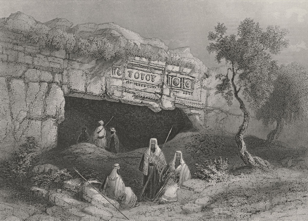 ISRAEL. Tombs of Kings, Jerusalem-Bartlett 1847 old antique print picture