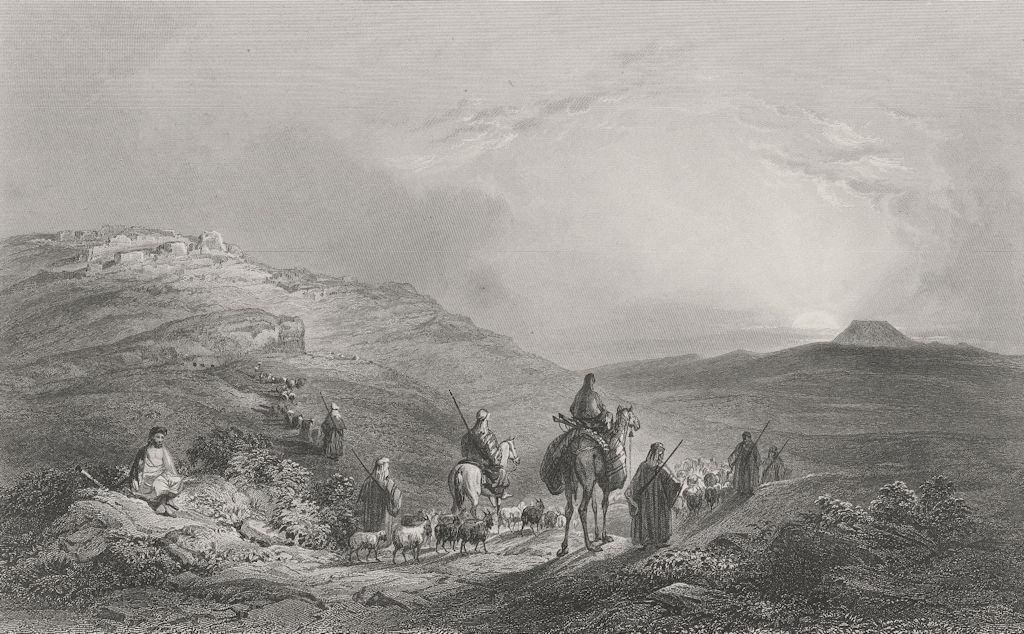 ISRAEL. Zekoa & Herodium-Bartlett 1847 old antique vintage print picture