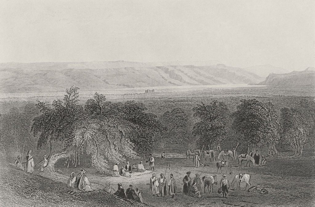 Associate Product ISRAEL. Plain of Jericho, towards Moab-Bartlett 1847 old antique print picture