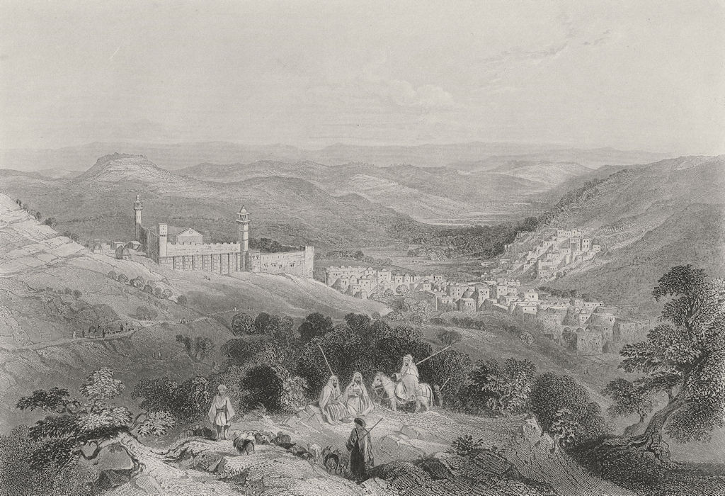 ISRAEL. Hebron-Bartlett 1847 old antique vintage print picture