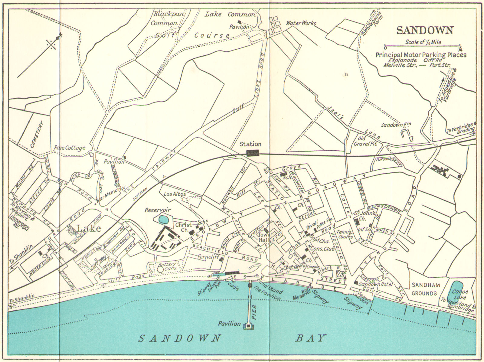 Associate Product SANDOWN vintage town/city plan. Isle of Wight. WARD LOCK c1961 old vintage map