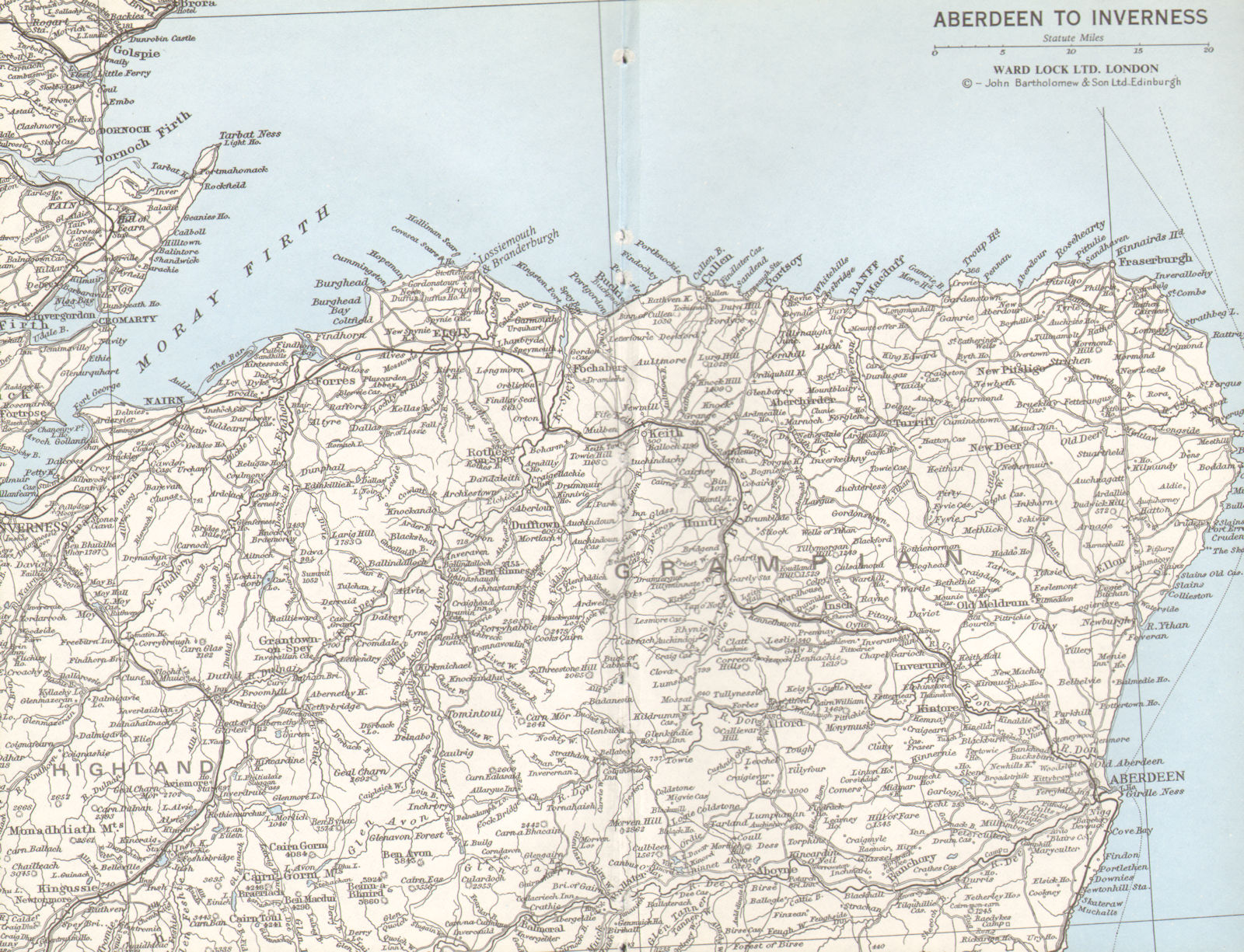 GRAMPIAN. Aberdeen Inverness Moray Firth Elgin. North East Scotland 1975 map