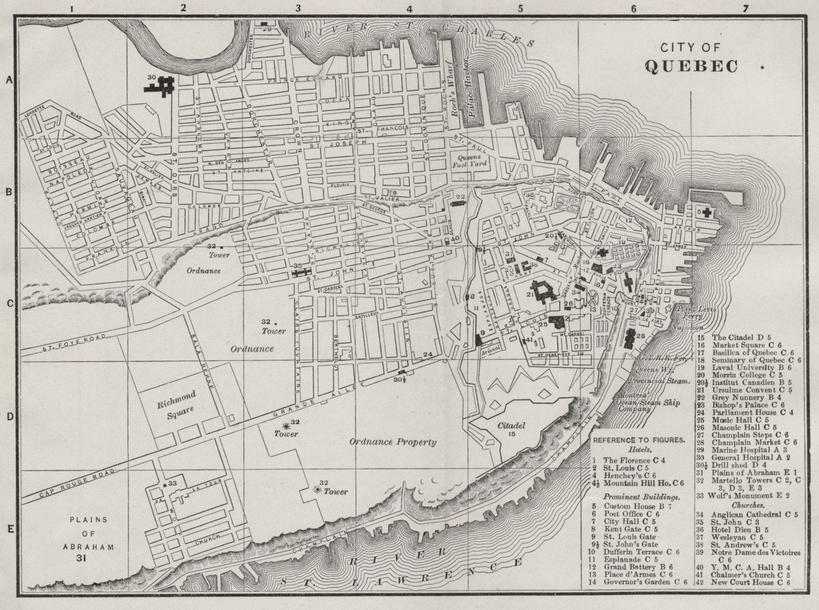 Associate Product QUÉBEC QUEBEC CITY. Antique City Town map plan 1893 old chart