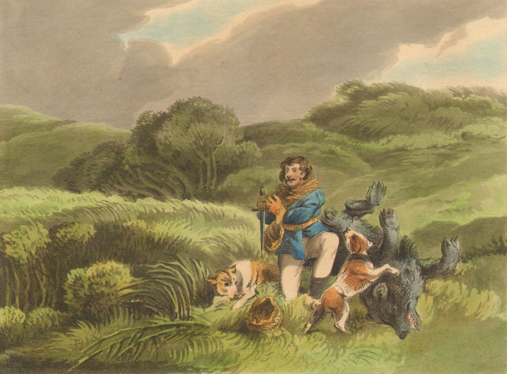 Associate Product FINLAND. Finland Bear- hunting. Dogs.  (Field Sports- Edward Orme)  1814 print