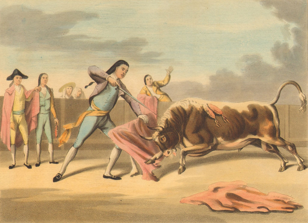 SPAIN BULL FIGHTING 10. The death blows. Matador sword knife.  (Orme)  1814