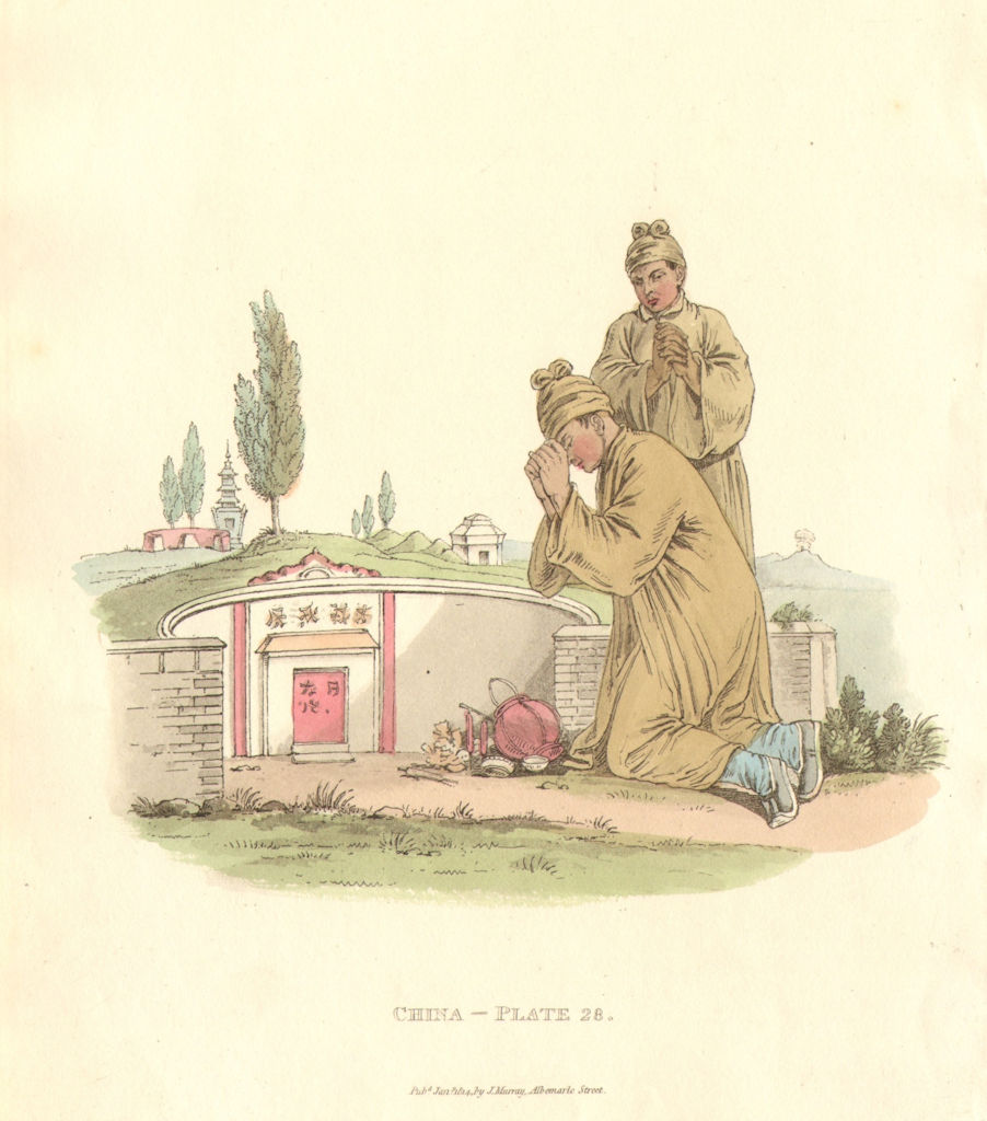 Associate Product CHINA. Visiting grave of a relation. Mourners at a Tomb. ALEXANDER  1814 print