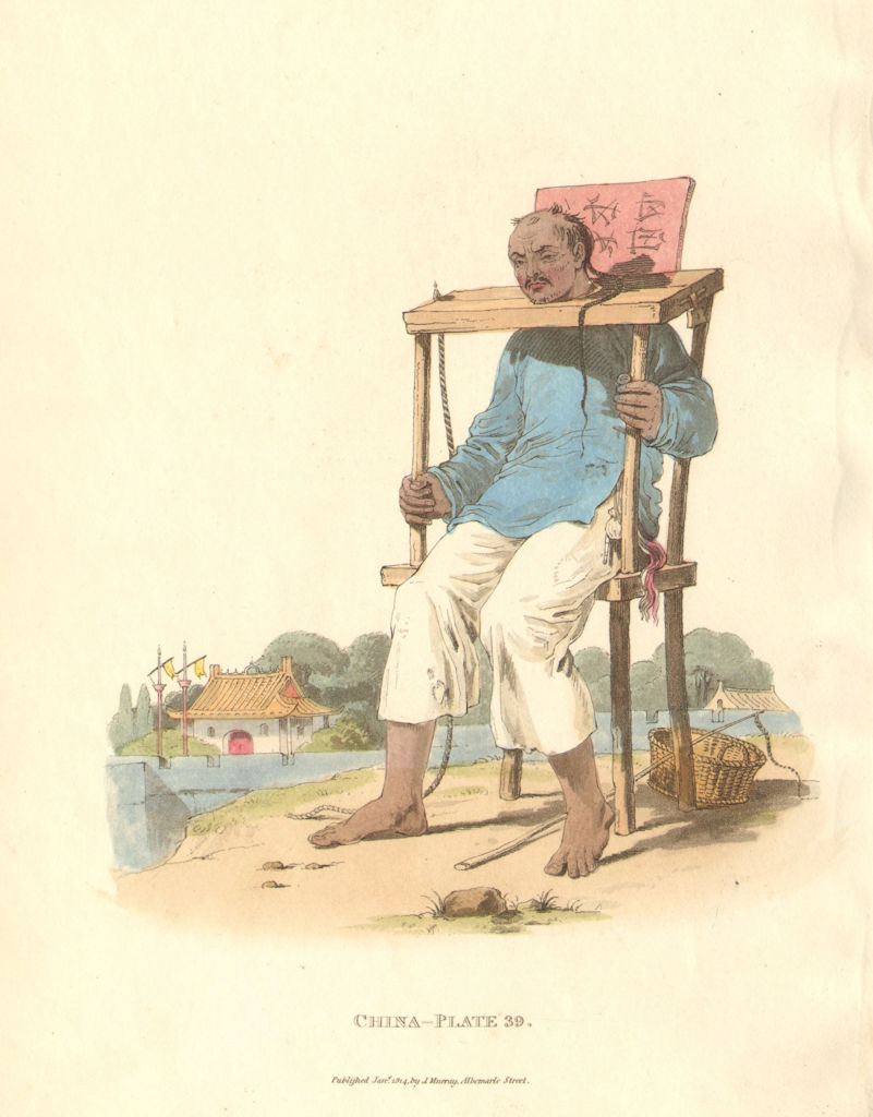 Associate Product CHINA. Punishment Tcha, Cangue (pillory, stocks) . ALEXANDER  1814 old print