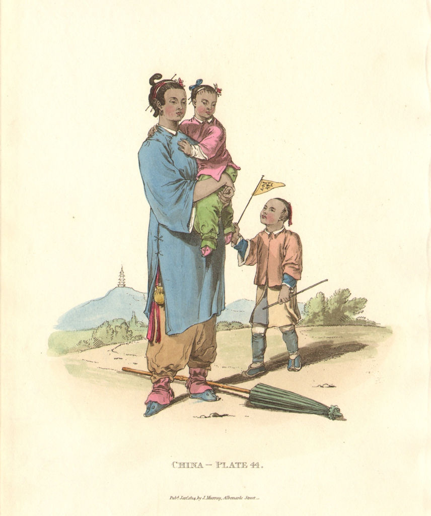 Associate Product CHINA. Nursery Maid Two Children. Mutiliated ft binding. ALEXANDER  1814 print