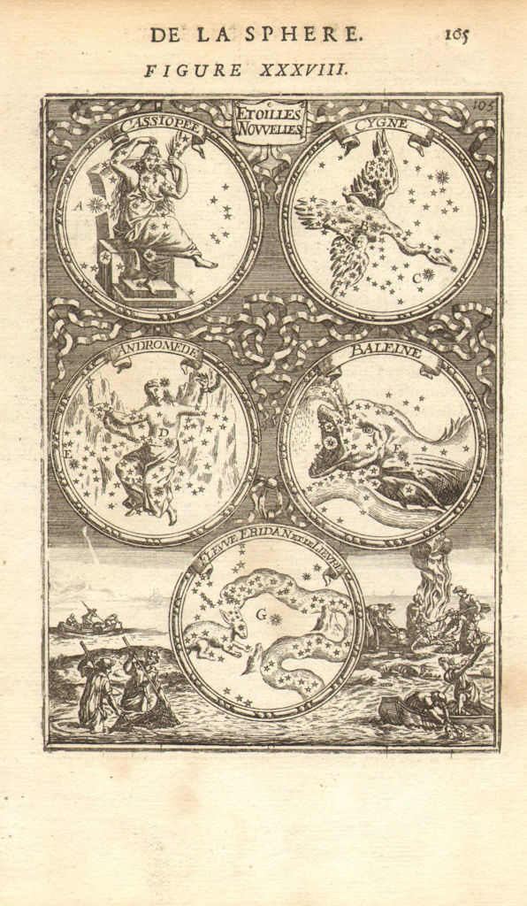 Associate Product CONSTELLATIONS. Cassiopeia Cygnus Andromeda Cetus Lepus Eridanus. MALLET 1683