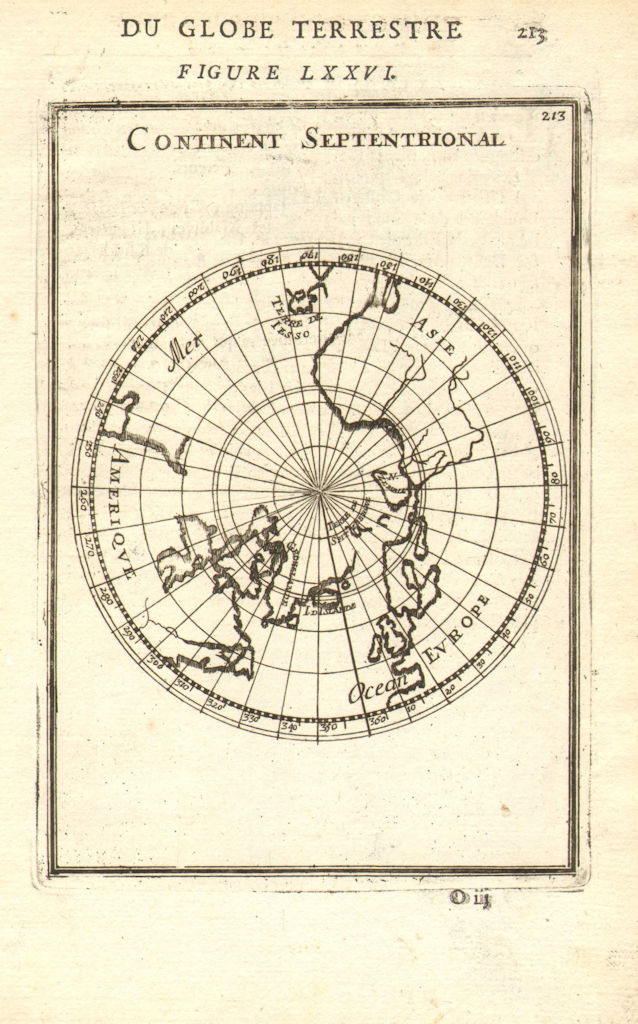 Associate Product NORTHERN CONTINENT. Arctic. 'Continent Septentrional'. MALLET 1683 old map