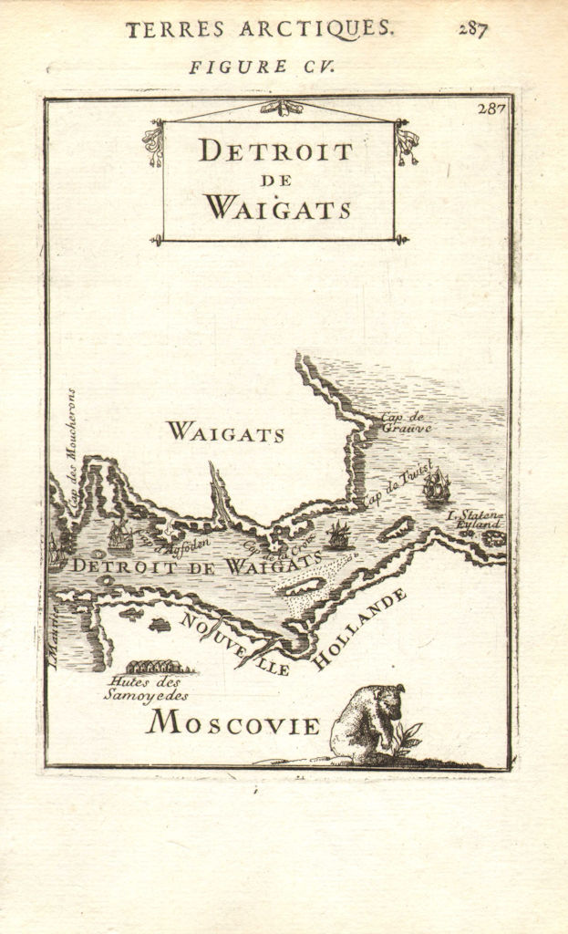 Associate Product RUSSIAN ARCTIC. Detroit Waigats Yugorsky Strait. Vaygach Island. MALLET 1683 map