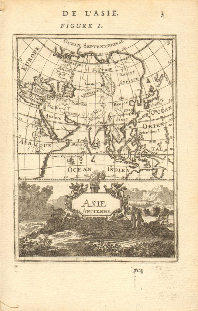 ANCIENT ASIA. 'Asie Ancienne'. India China Japan Arabia Russia. MALLET 1683 map