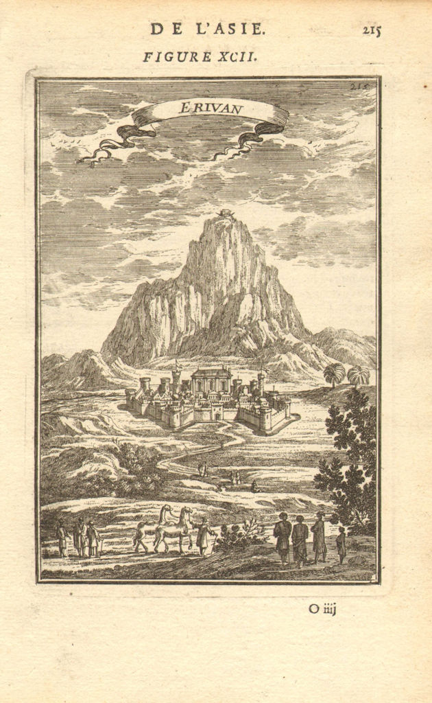 ARMENIA. 'Erivan'. Yerevan & Mount Ararat. Noah's Ark on summit. MALLET 1683