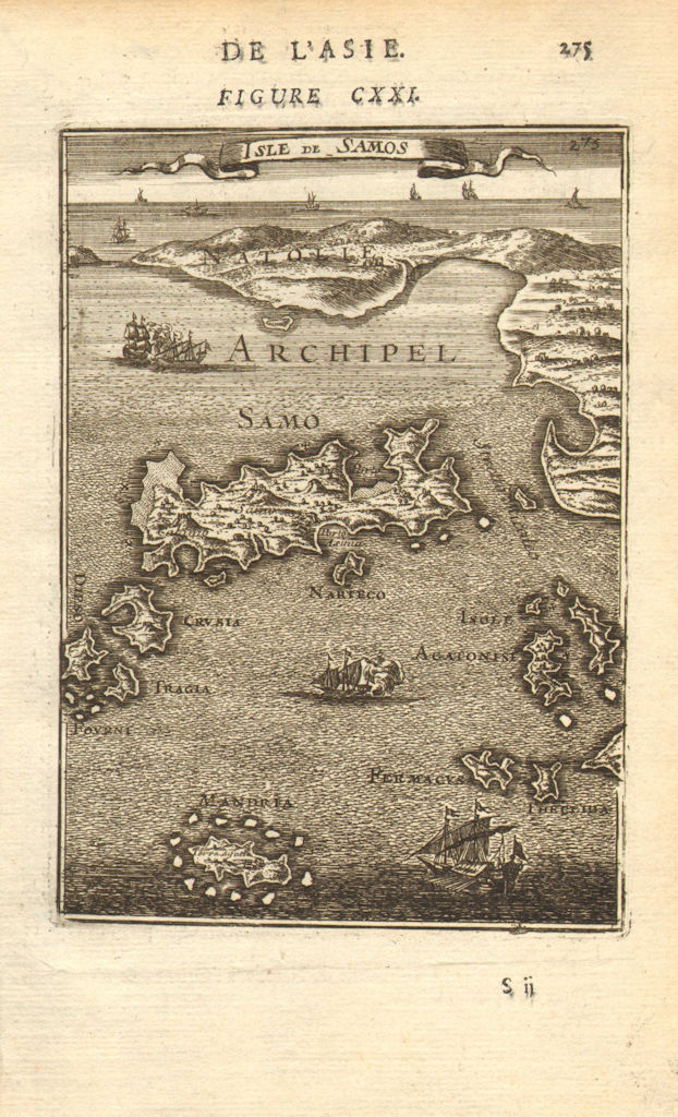 AEGEAN. Samos Mandria (Arkoi) Agathonisi Kisiria Farmakonisi. MALLET 1683 map