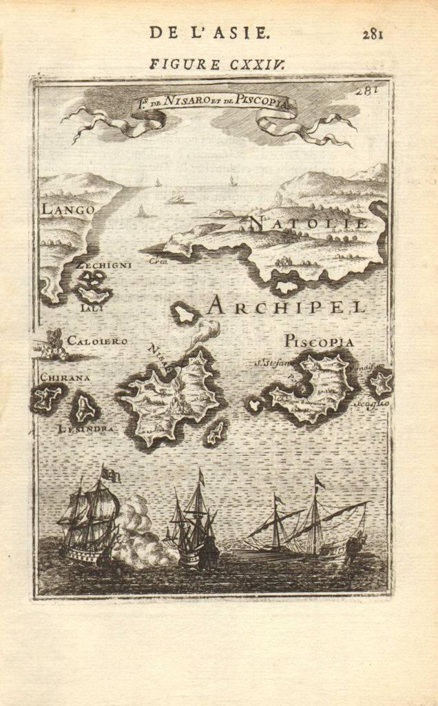 DODECANESE. Nisaro (Nisyros) Piscopia (Tilos) Lango (Kos) Datça. MALLET 1683 map