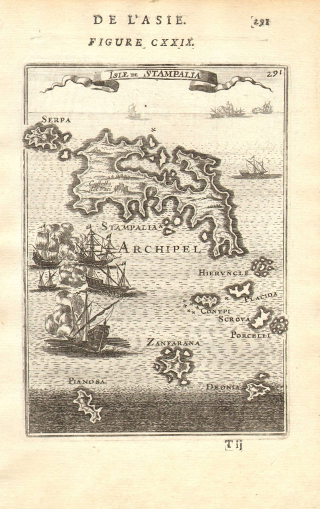 Associate Product ASTYPALAIA. 'Isle de Stampalia'. Dodecanese islands. Greece. MALLET 1683 map