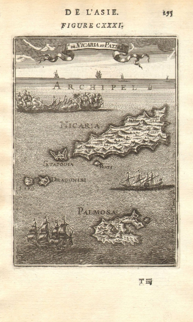 Associate Product DODECANESE. Nicaria (Ikaria) et Palmosa/Patmos. Greek islands. MALLET 1683 map