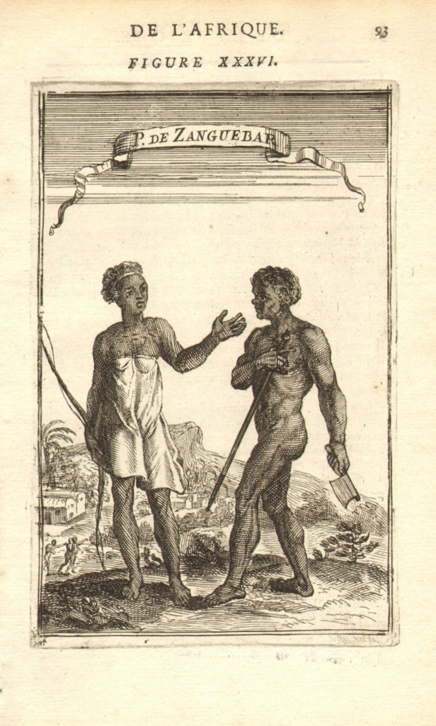 Associate Product EAST AFRICA. People of 'Zanguebar' (Zanzibar coast). Tanzania. MALLET 1683