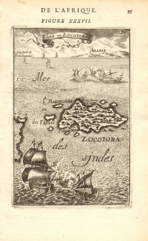 Associate Product SOCOTRA ISLAND. 'Isle de Zocotora'. Indian Ocean. Bab-el-Mandeb. MALLET 1683 map